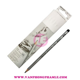 Bút chì gỗ Marco hộp xám 8B (Hộp 12 cây)