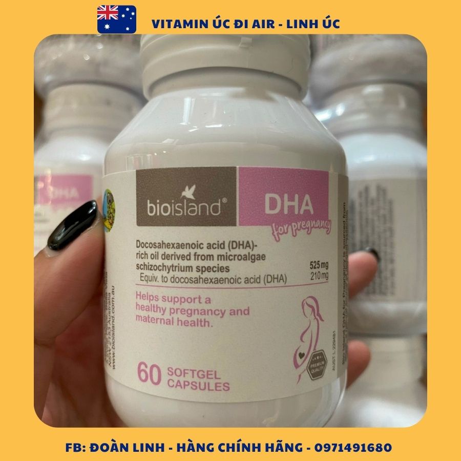 DHA Bầu Bioisland 60 viên cho phụ nữ chuẩn bị mang thai, mẹ bầu và sau sinh, Hàng Chuẩn Úc