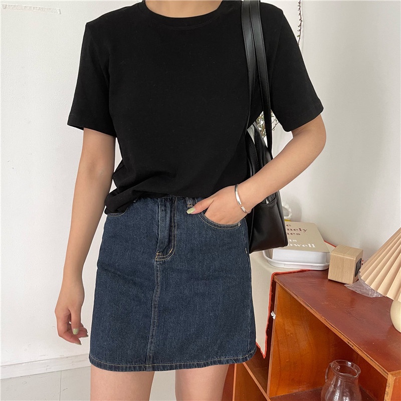 Áo thun nữ phom rộng LENOGI áo thun trơn cổ tròn basic 100% cotton cao cấp