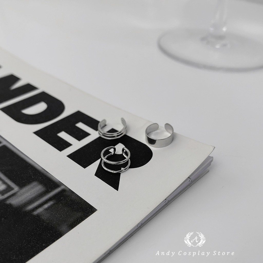 [CÓ SẴN] Set 3c khuyên kẹp màu bạc