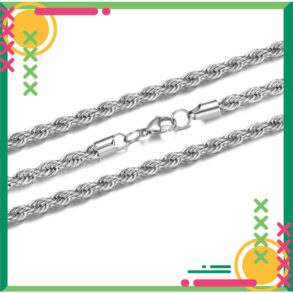 Vòng tay nam nữ chuỗi xoắn cá tính bằng titan không đen vĩnh viễn - VTLTTT22001