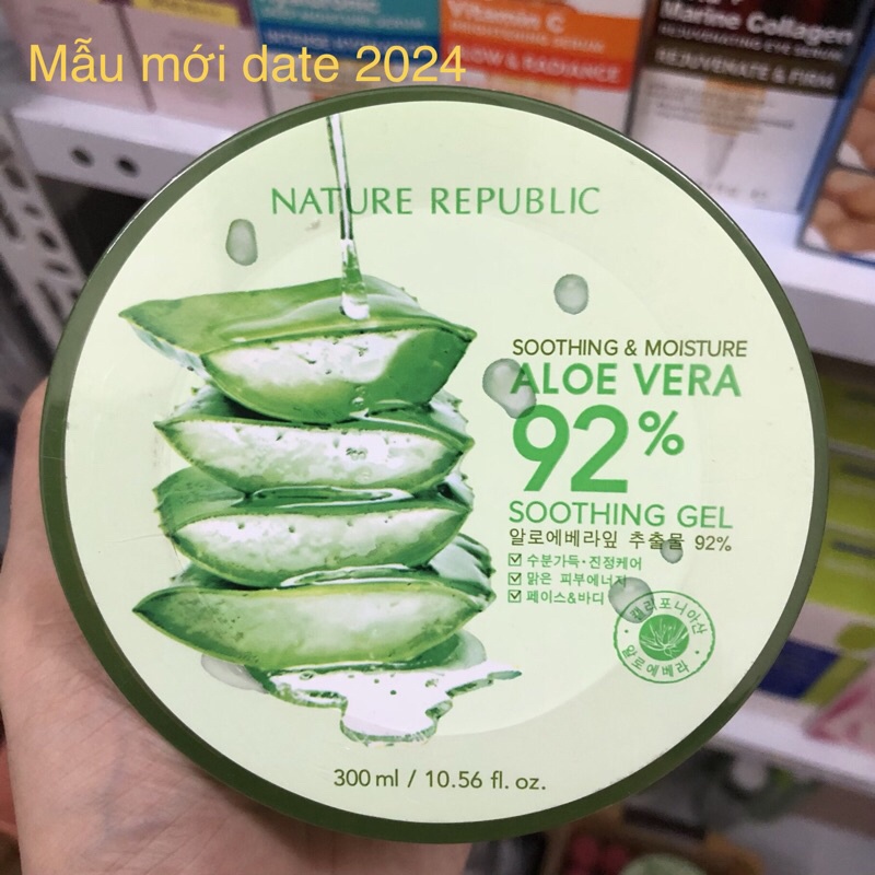 Gel lô hội 💖FREESHIP💖 Gel dưỡng da 92% Nature Republic cấp ẩm phục hồi da