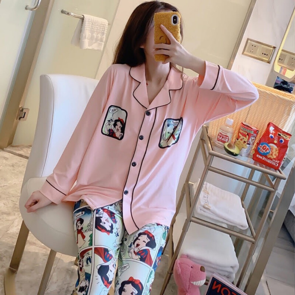 Đồ bộ Pijama quần dài - áo tay dài mặc nhà sang trọng Dạo Phố Mặc Nhà