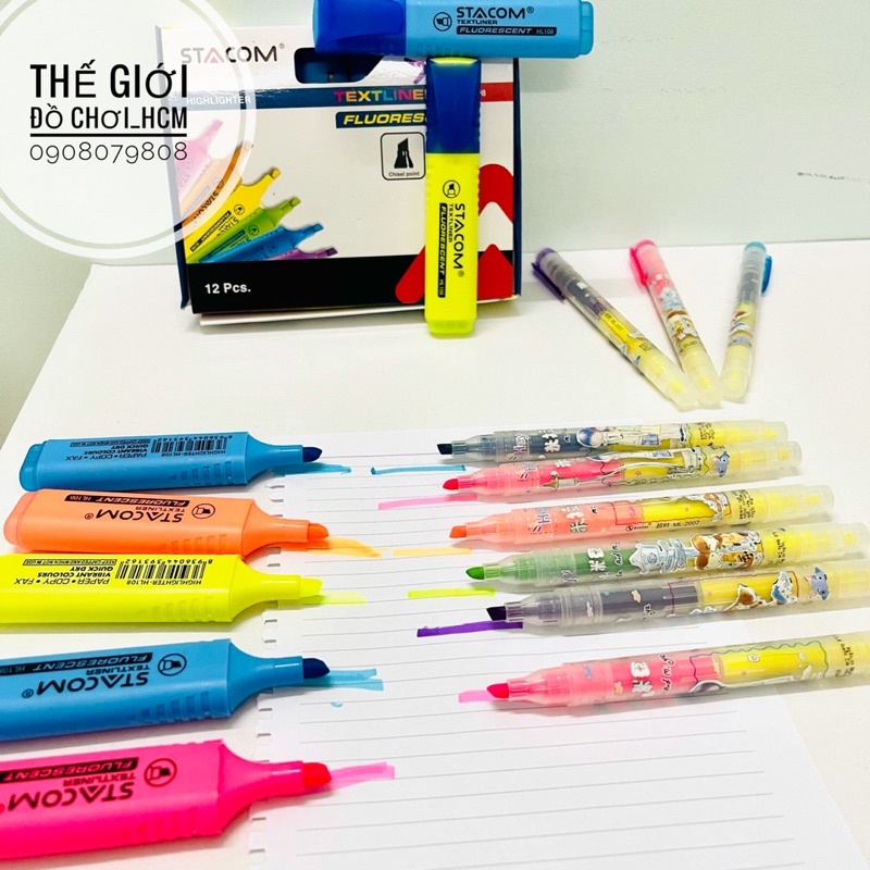 [RẺ-ĐẸP] Bút dạ quang highlight đầu mực siêu đẹp