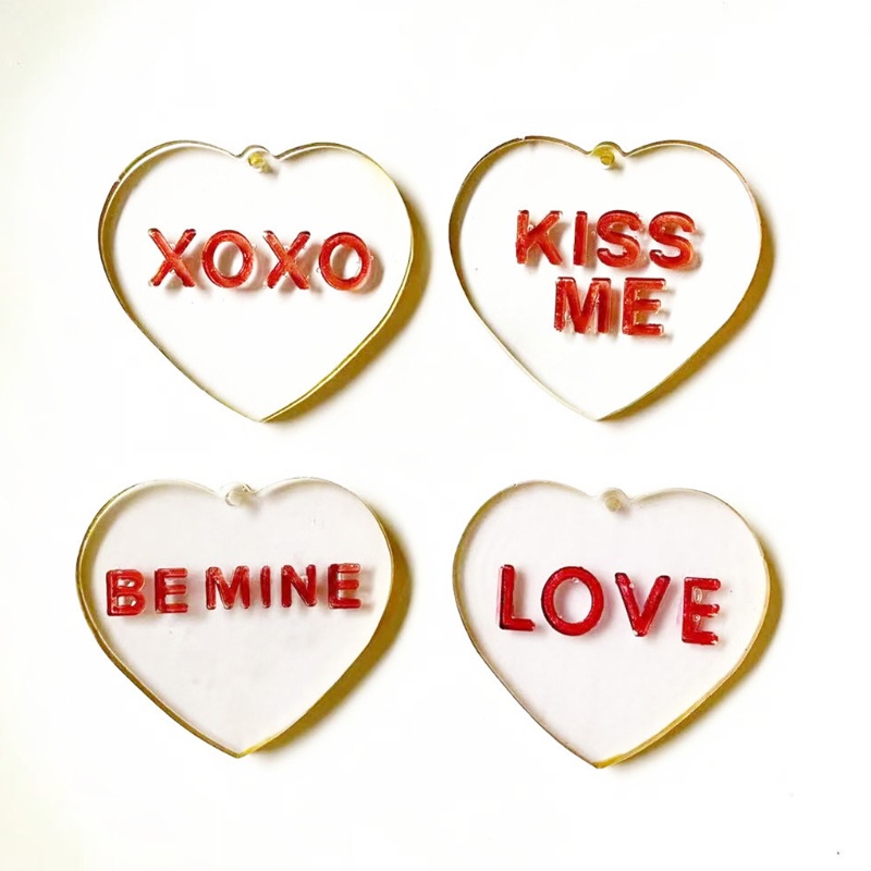 Khuôn Silicone Làm Móc Khóa Hình Trái Tim Tình Yêu DIY