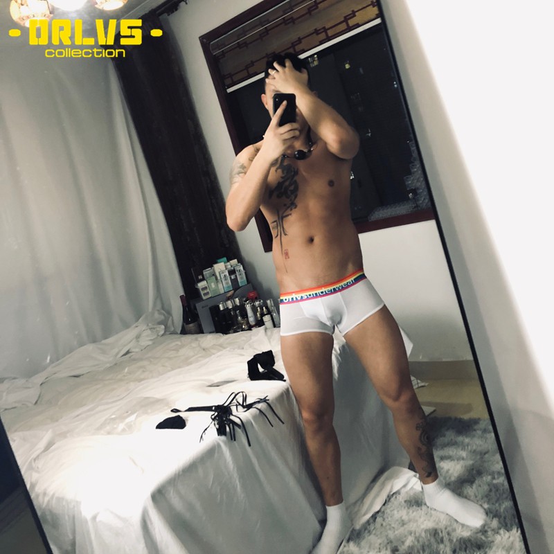 ORLVS Quần lót boxer thoáng khí phong cách gợi cảm cho nam Or507