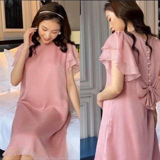 Đầm bầu đẹp thiết kế dáng thời trang chất lụa tơ