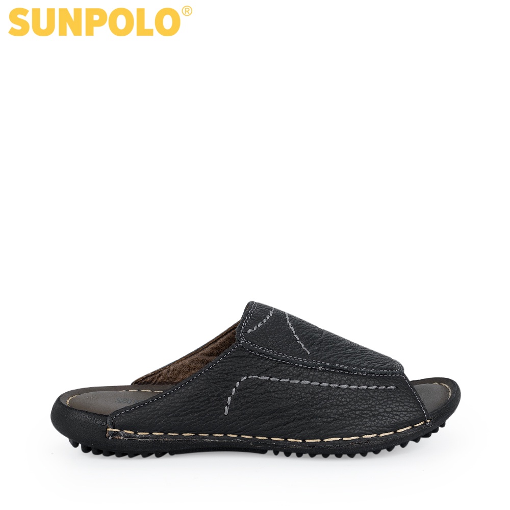 Dép quai ngang nam da bò SUNPOLO DQN35