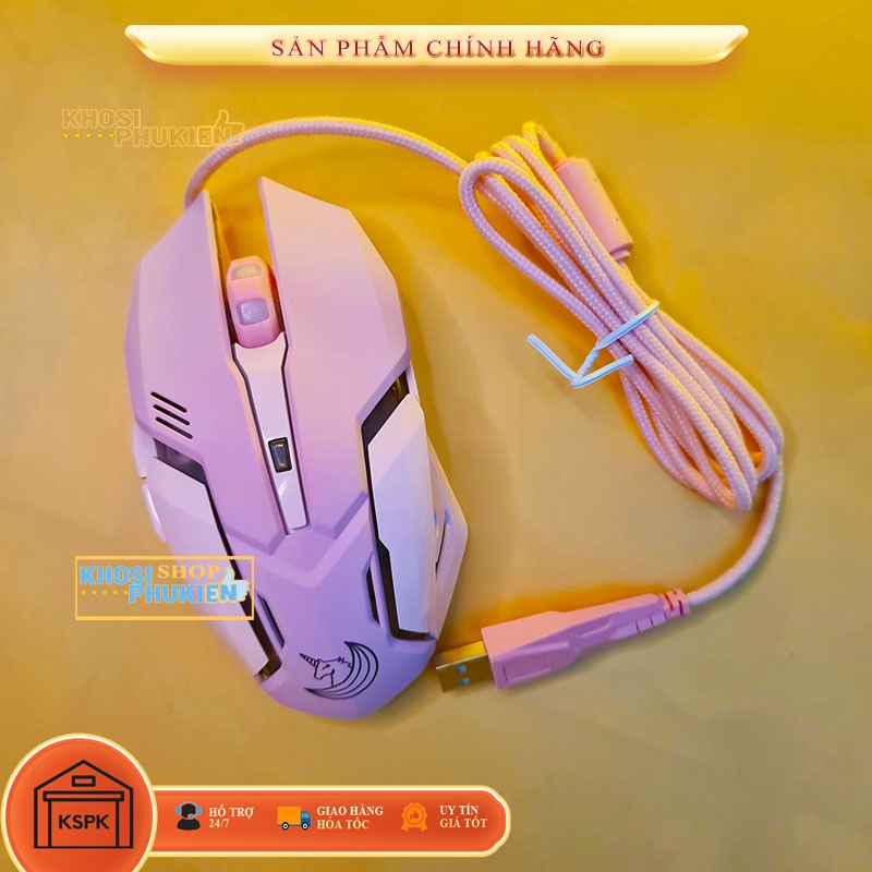 Chuột máy tính màu hồng hình unicorn dùng cho PC – Laptop Siêu cute đáng yêu