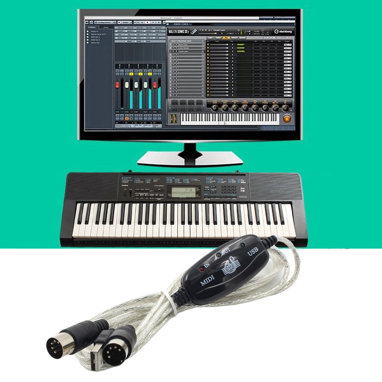 Dây cáp chuyển đổi cổng USB sang cổng Midi máy tính