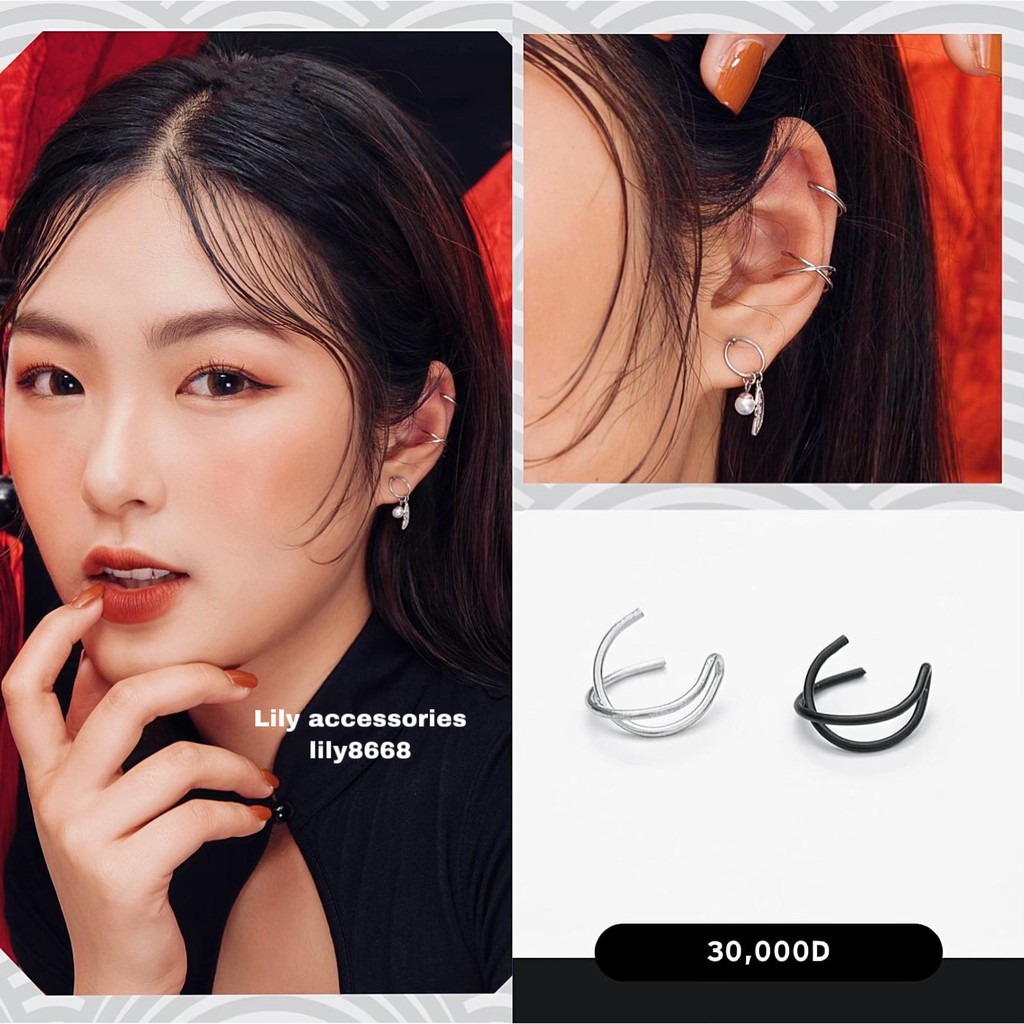 Bias Helix Ear Cuff kẹp tai thanh chéo không cần xỏ lỗ không gỉ không đen cho nam nữ Unisex