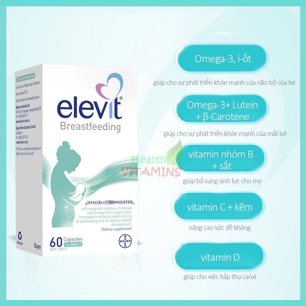 Elevit Sau Sinh – Elevit Breastfeeding Của Úc, 60 viên