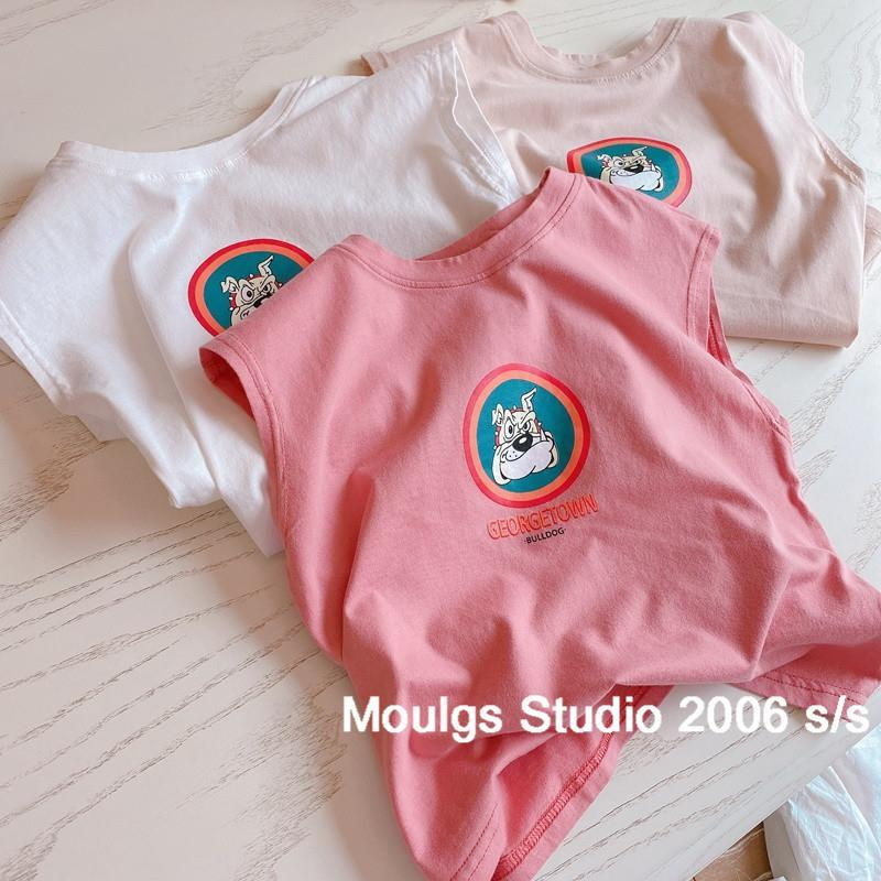 Áo Thun Sát Nách Chất Cotton Hoạ Tiết Chú Cún Dễ Thương Cho Bé