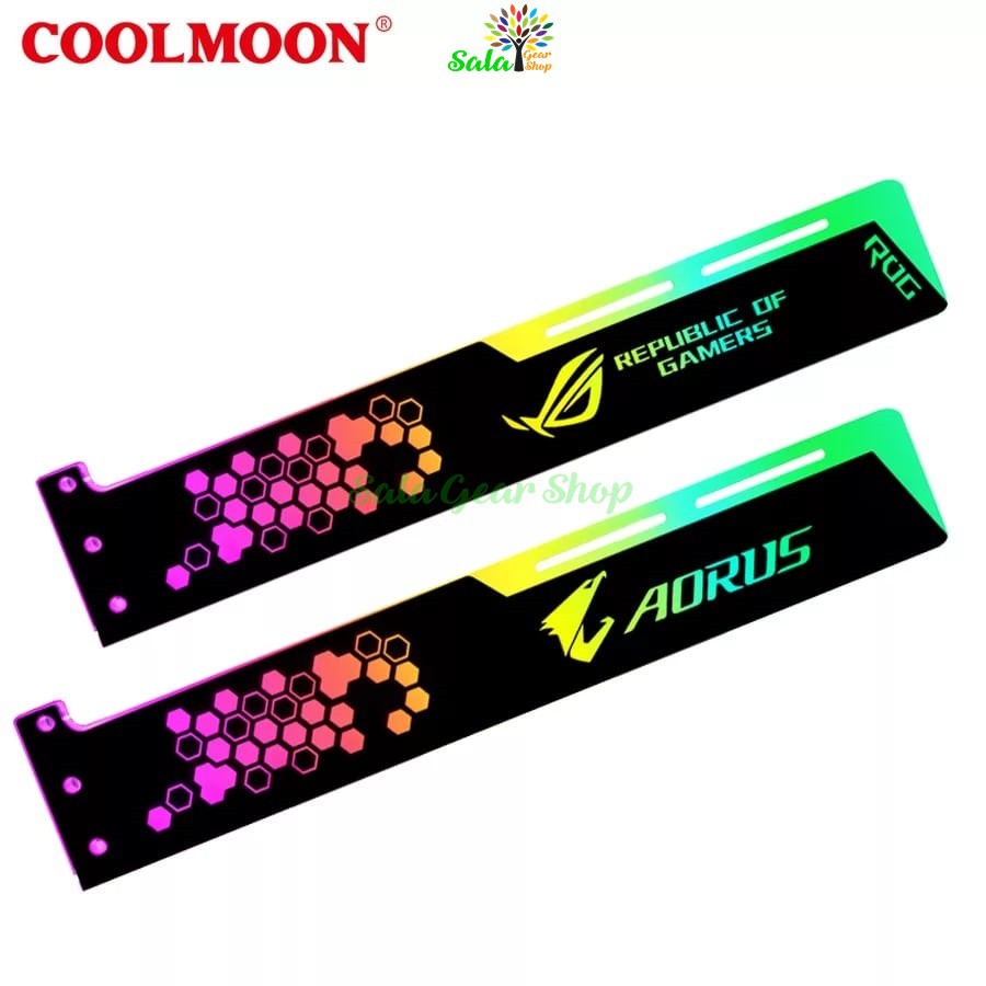 Đỡ Card VGA Logo AORUS/ ROG đồng bộ led hub Coolmoon