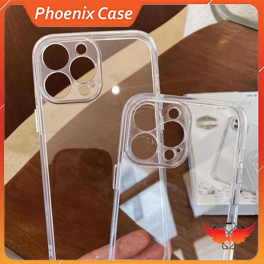 Ốp điện thoại iPhone trong suốt, viền vuông, bảo vệ camera cho 11Promax, 12Promax, 13Promax chính hãng SPACE 2