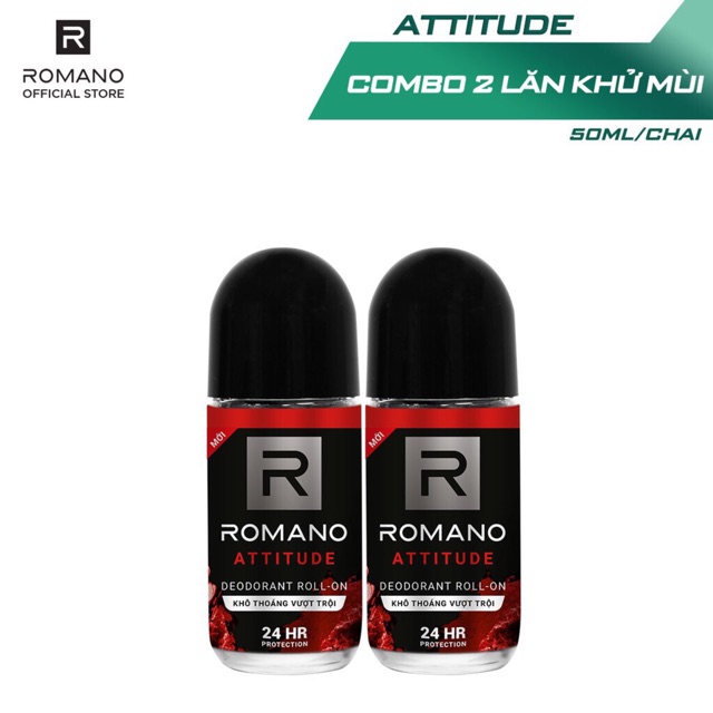 Combo 2 lăn Romano khử mùi diệt khuẩn 50ml