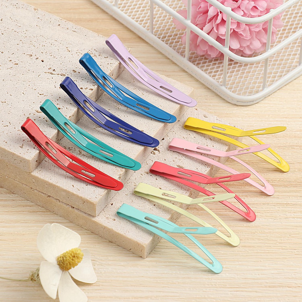 Set 10 Kẹp Tóc Kim Loại 2.4 &quot;Kiểu Dáng Đơn Giản Cho Nữ