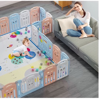 Quây cũi cho bé, Quây cũi nhựa nguyên sinh cao cấp Tặng thảm +100 bóng