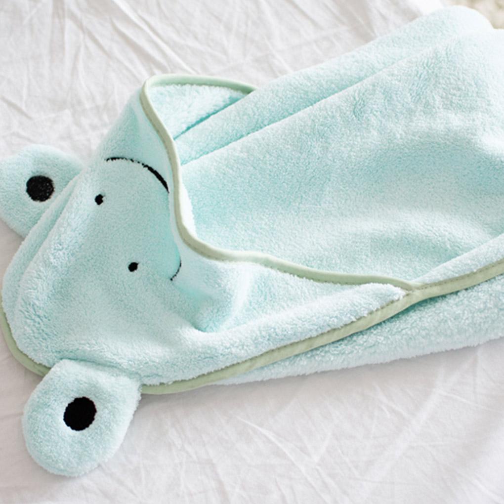 1 Khăn Tắm Cotton Lông Cừu Có Mũ Trùm Thấm Hút Nước 90 * 90cm Cho Bé Sơ Sinh