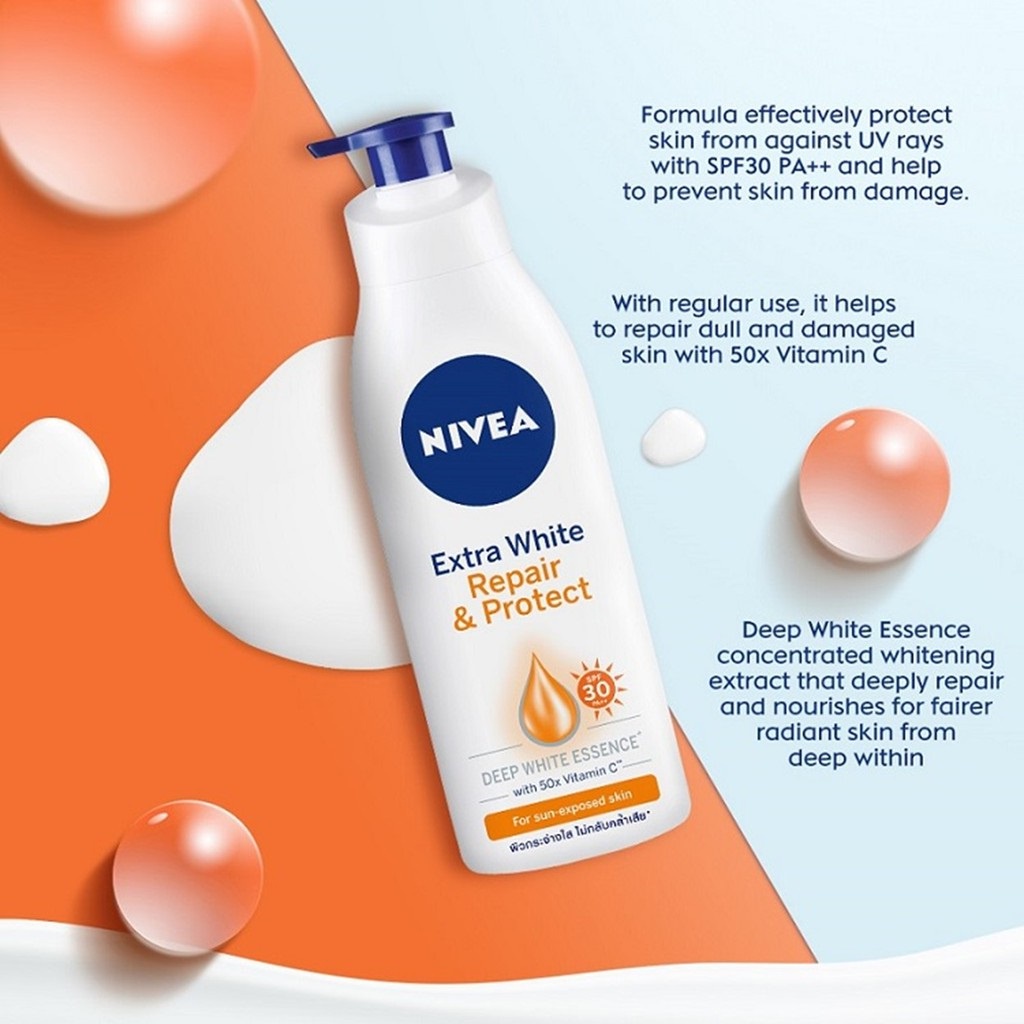 Bộ đôi sữa dưỡng thể ngày và đêm Nivea Extra White