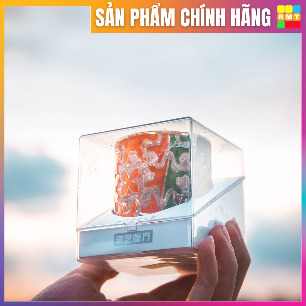 [Rubik biến thể] Qiyi Gear Cube Trong suốt, Transparent Cylinder, đồ chơi thông minh cho bé, trò chơi trí tuệ