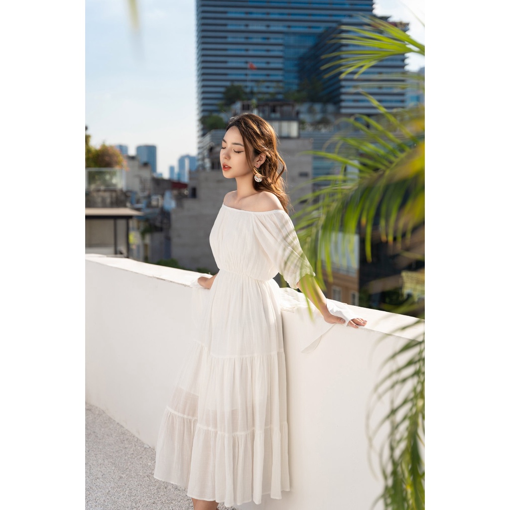 Đầm maxi chun eo trễ vai Helen Dress - M149