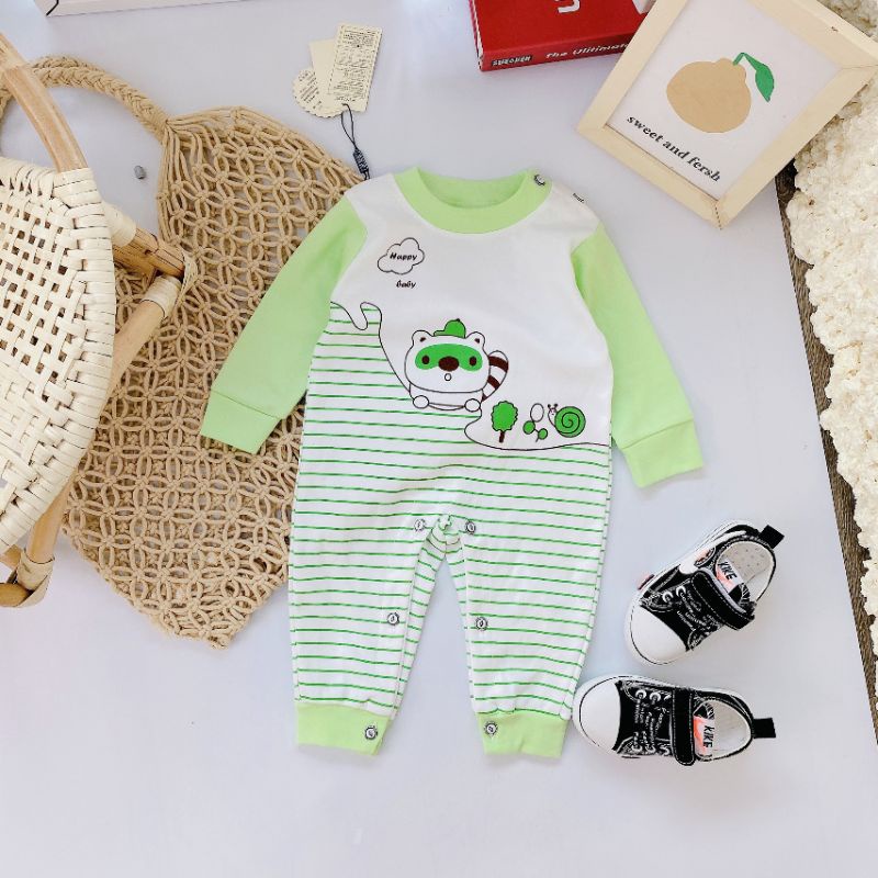 Body Dài Tay Thu Đông Vải Cotton Nỉ Cho Bé 3-9kg