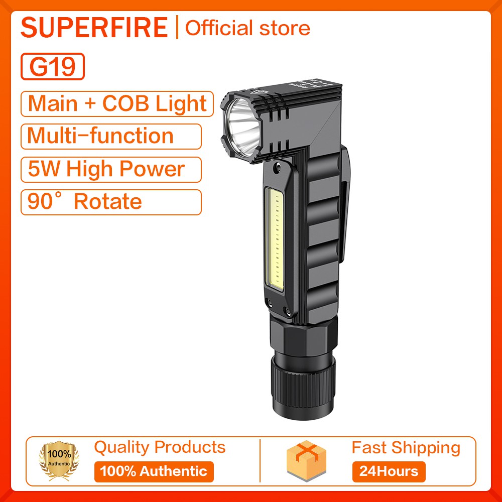 Đèn Pin Led SupFire G19 Xoay 90 Độ Có Nam Châm Chống Nước 800LM Chất Lượng Cao | BigBuy360 - bigbuy360.vn
