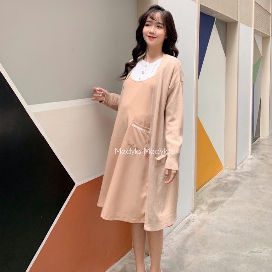 MEDYLA Áo Cardigan dáng dài thu đông dày dặn CDG | BigBuy360 - bigbuy360.vn