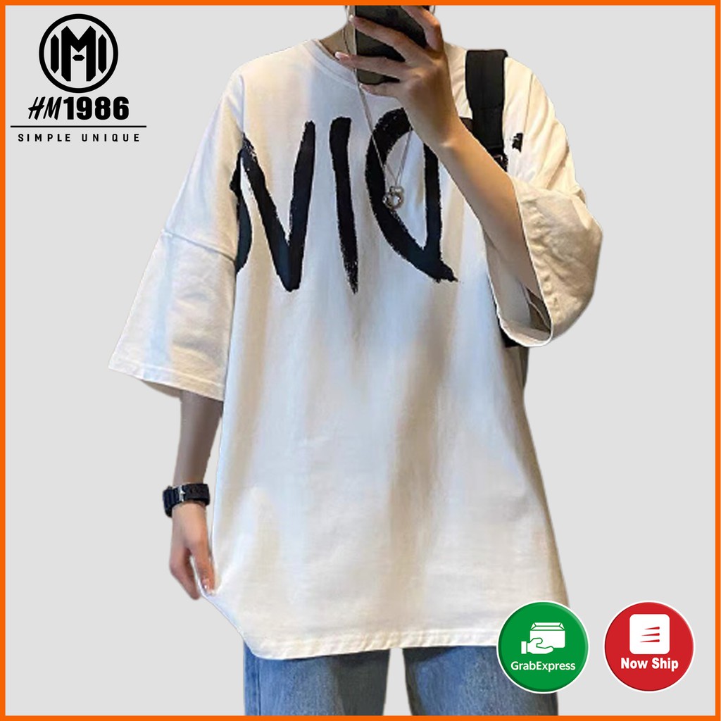 Áo thun nam nữ unisex tay lỡ form rộng 3126 , Áo thun form rộng Oversize trơn cao cấp HM1986