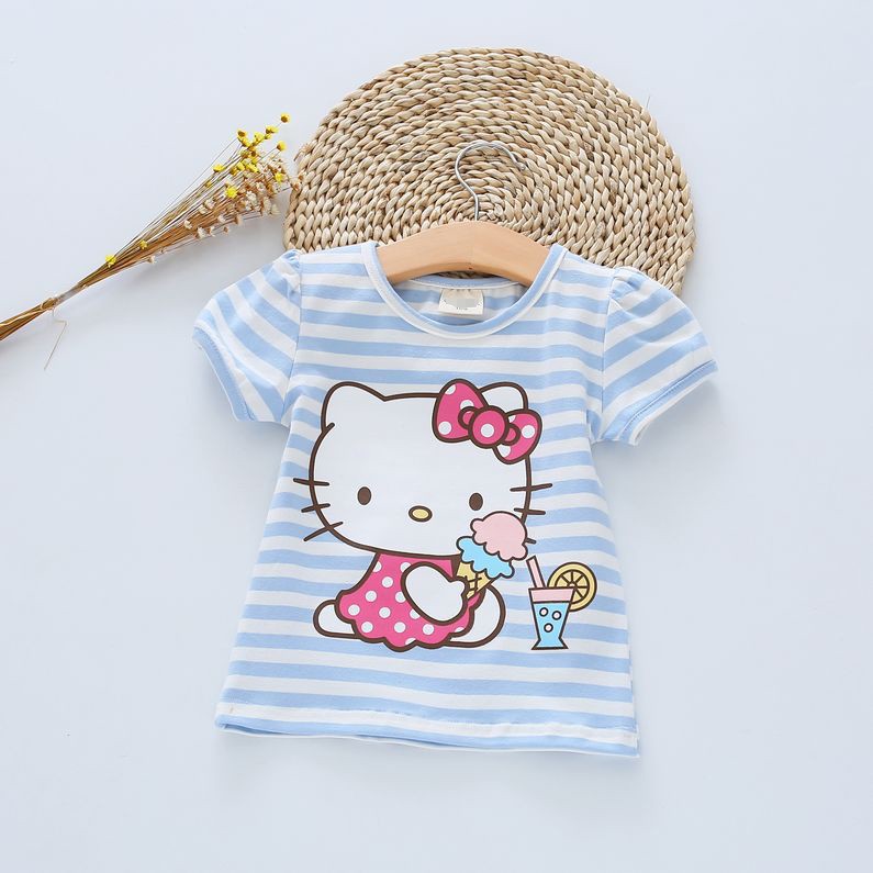 Áo thun ngắn tay in hình Hello Kitty đáng yêu cho bé