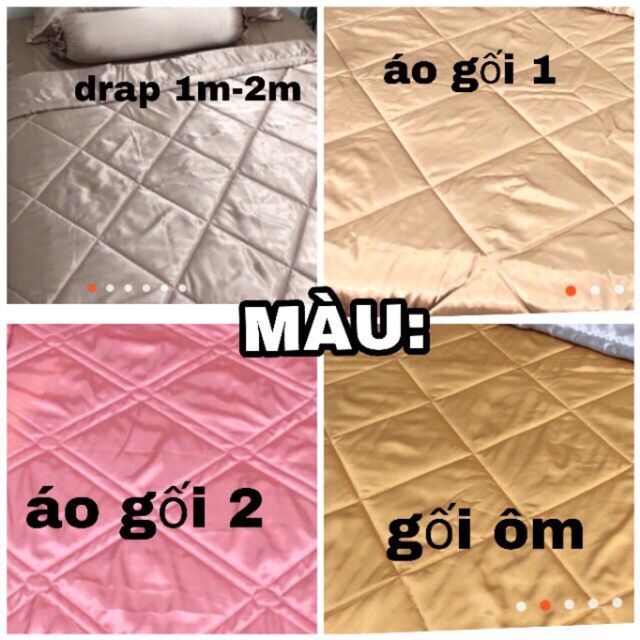 Bộ ga phi lụa 1mx2m ko mền( nệm dày 10-15cm)