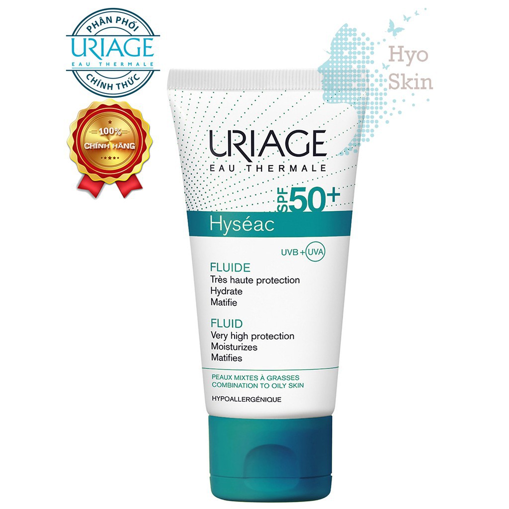 Kem Chống Nắng Dành Cho Da Dầu, Da Mụn URIAGE HYSEAC FLUIDE SPF50+  50ml