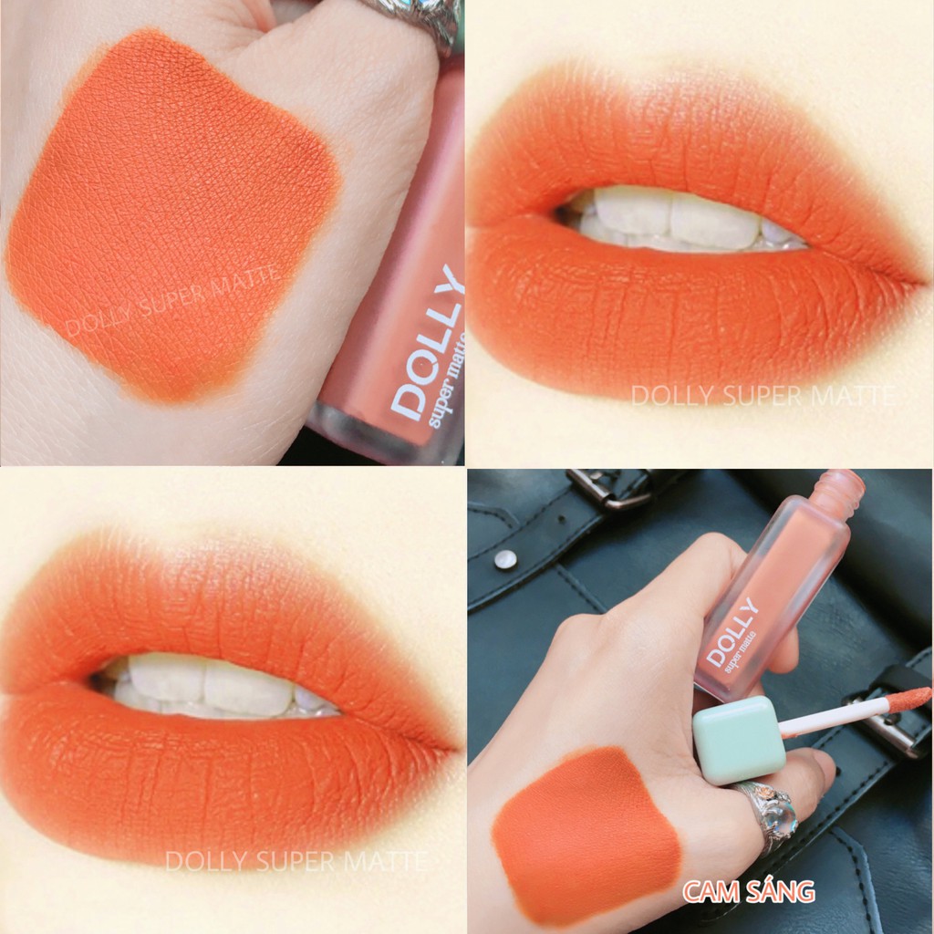 NEW 2021 [Cam Sáng 07] Son Kem Lì Dolly Super Matte Không Chì Màu Cam Sáng | BigBuy360 - bigbuy360.vn