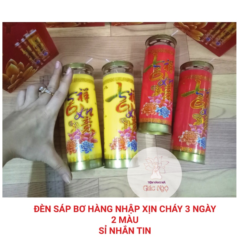 Đèn Sáp Bơ Hàng Nhập Xịn Cháy 3 Ngày / Đồ Thờ Cúng - VÀNG MÃ GIÁ RẺ SỈ LẺ