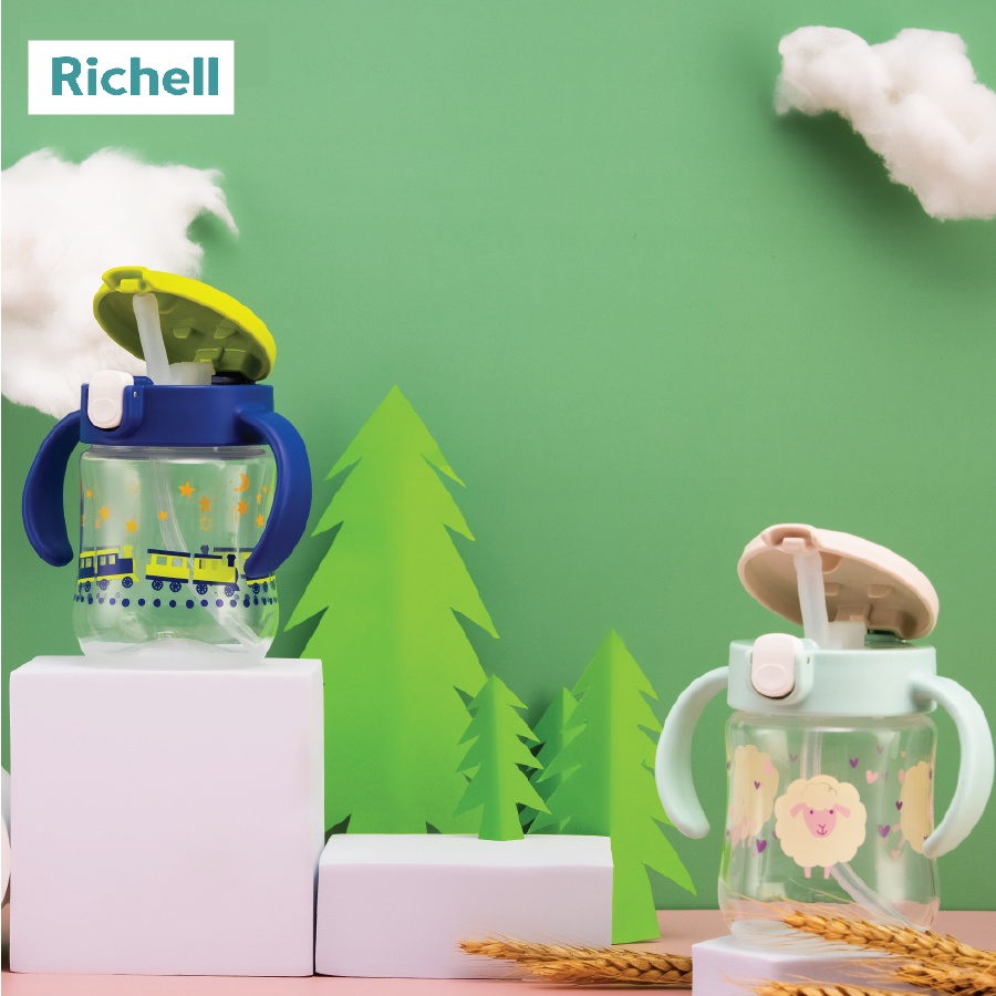 Cốc ống hút Mugood Richell chống đổ