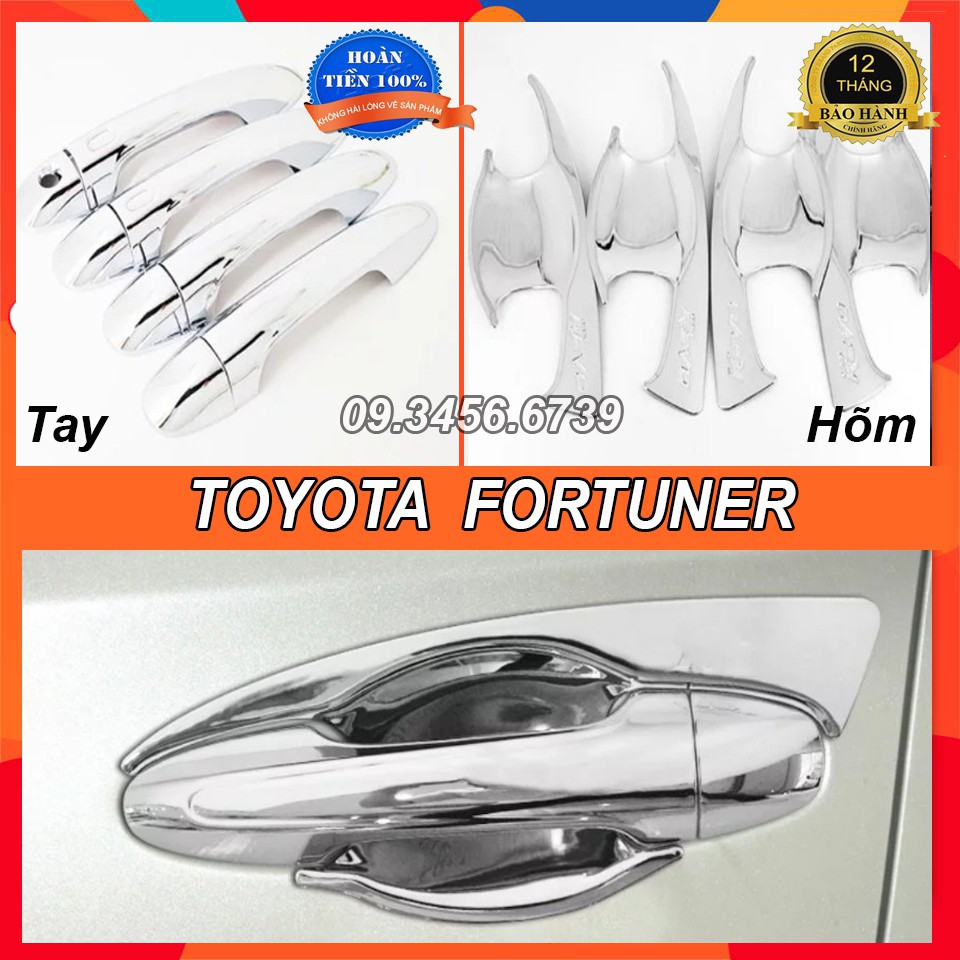 Ốp Tay Và Hõm Cửa Xe FORTUNER 2017 2018 2019 2020 Mạ Crom