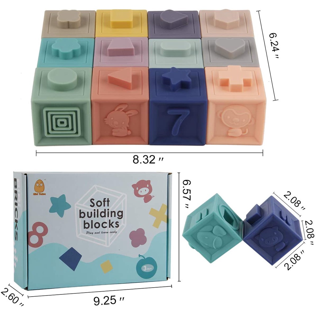 Bộ 12 Bóng Cao Su Đồ Chơi Cho Bé