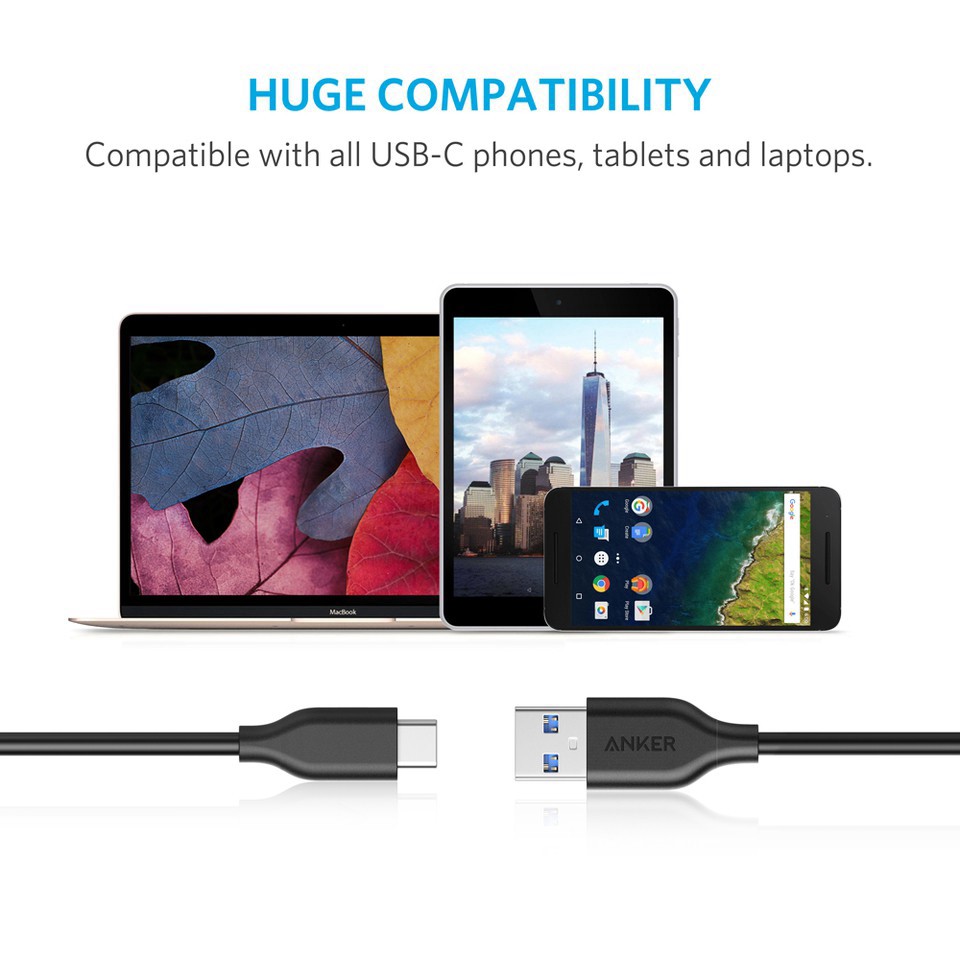 Cáp sạc ANKER PowerLine USB-C ra USB 3.0 Dài 0.9m - A8163