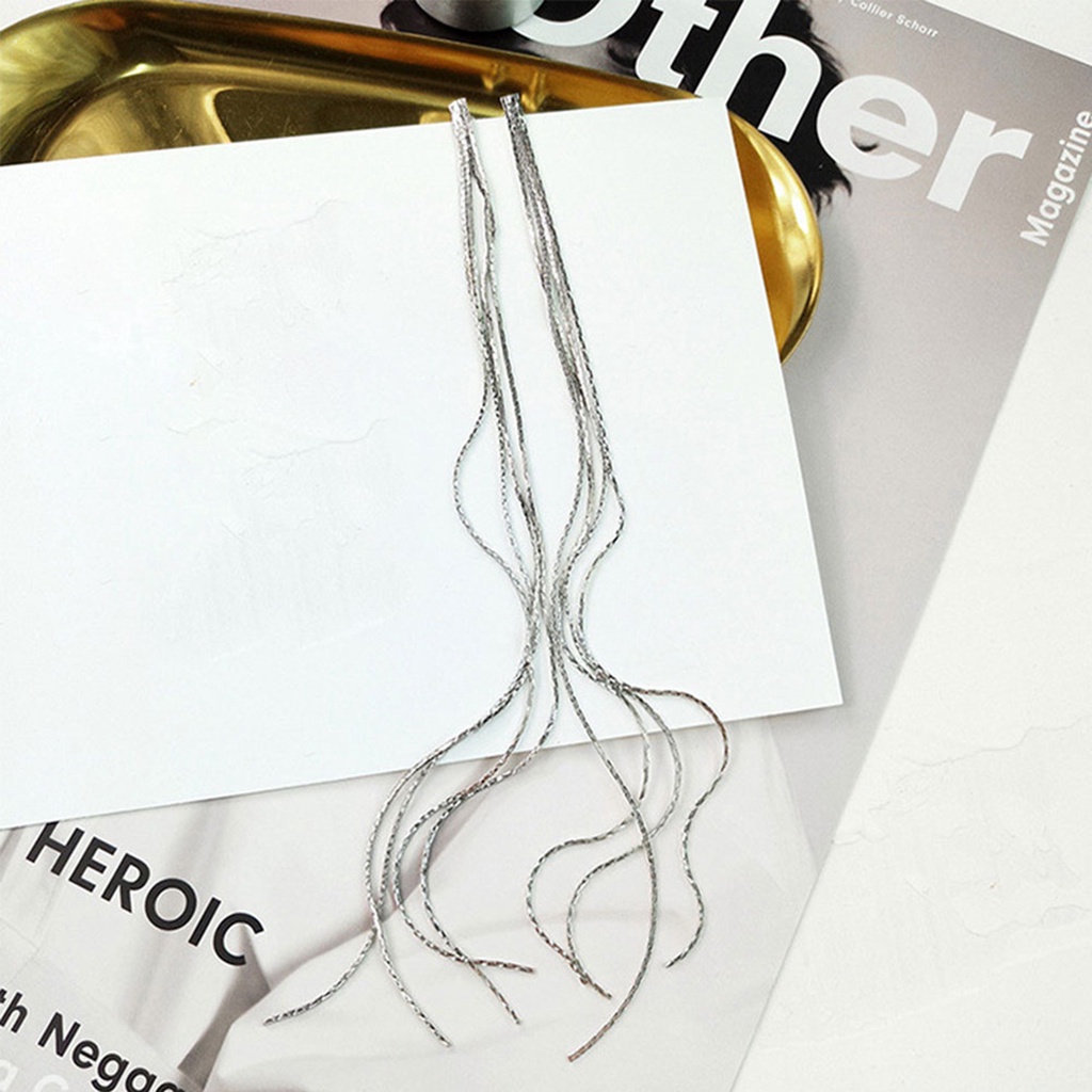 Đôi khuyên tai hợp kim kiểu tua dài đơn giản cá tính cho nữ