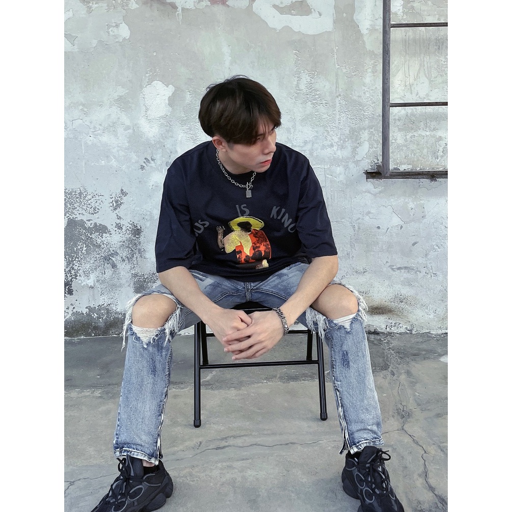 Áo Thun Tay Ngắn In Chữ Jesus is king Thời Trang Cho Nam Và Nữ