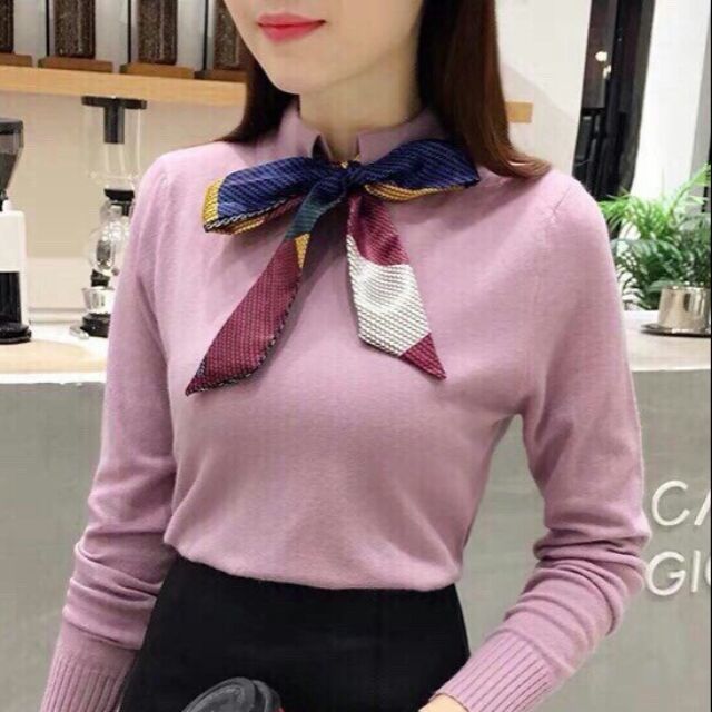 Áo len cổ sơ mi