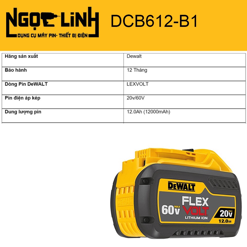 Pin Flexvolt Dewalt DCB612-KR