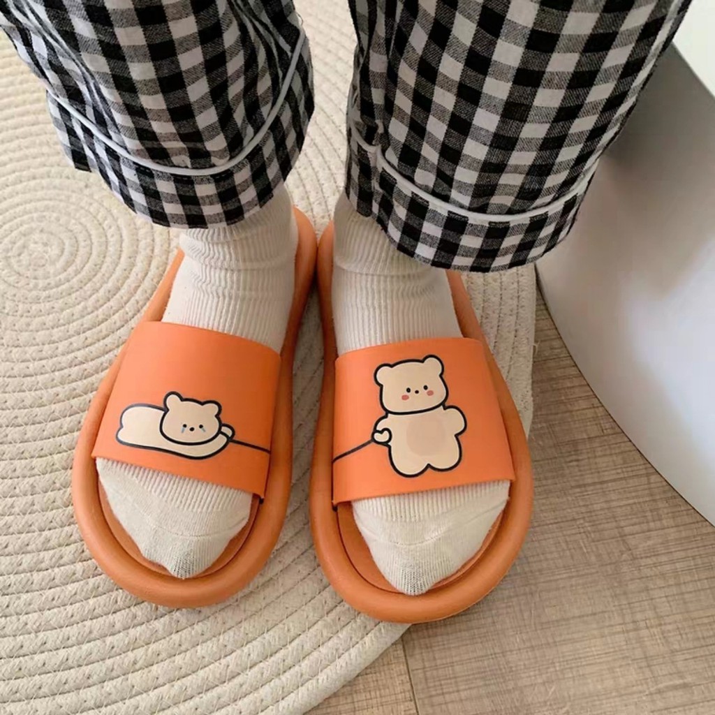 [HOT 2020] Dép nữ đế bằng Ulzzang Gấu dắt lê cute xinh bền đẹp dễ thương rửa nước đi mưa đi biển đi chơi trend | BigBuy360 - bigbuy360.vn