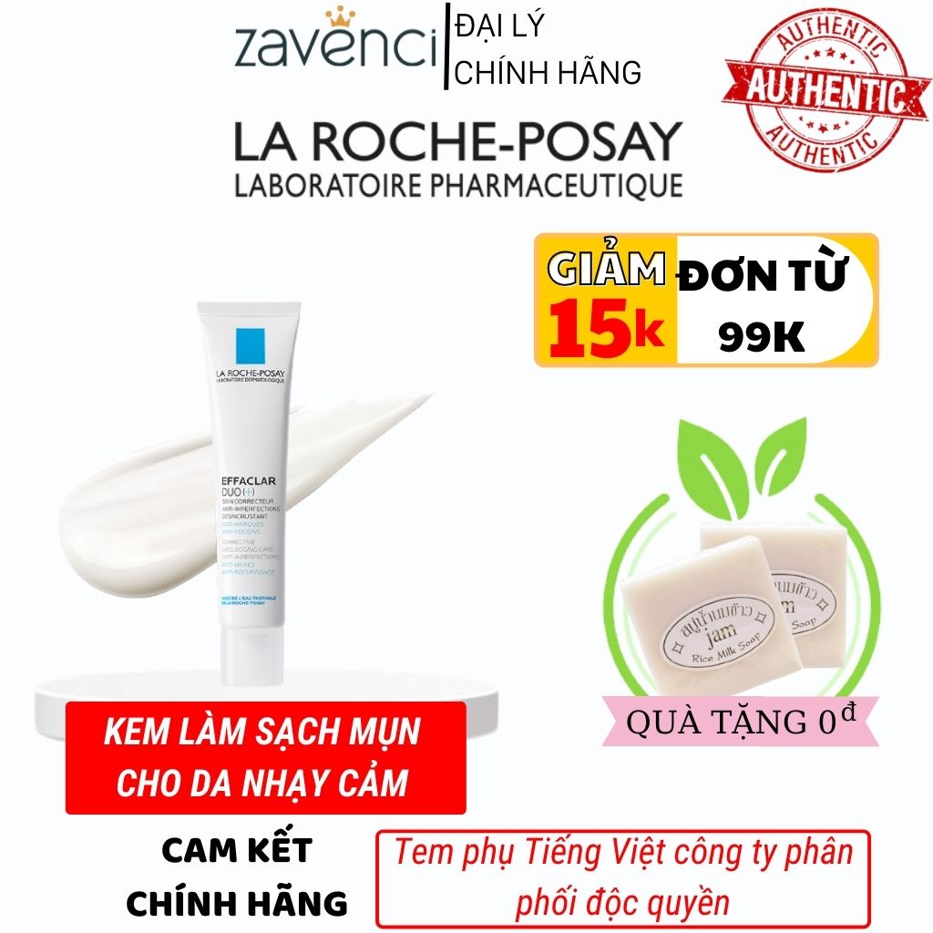 Kem mụn La Roche-Posay Effaclar Duo+ dưỡng da ngăn ngừa vết thâm 40ml ZAVENCI Official