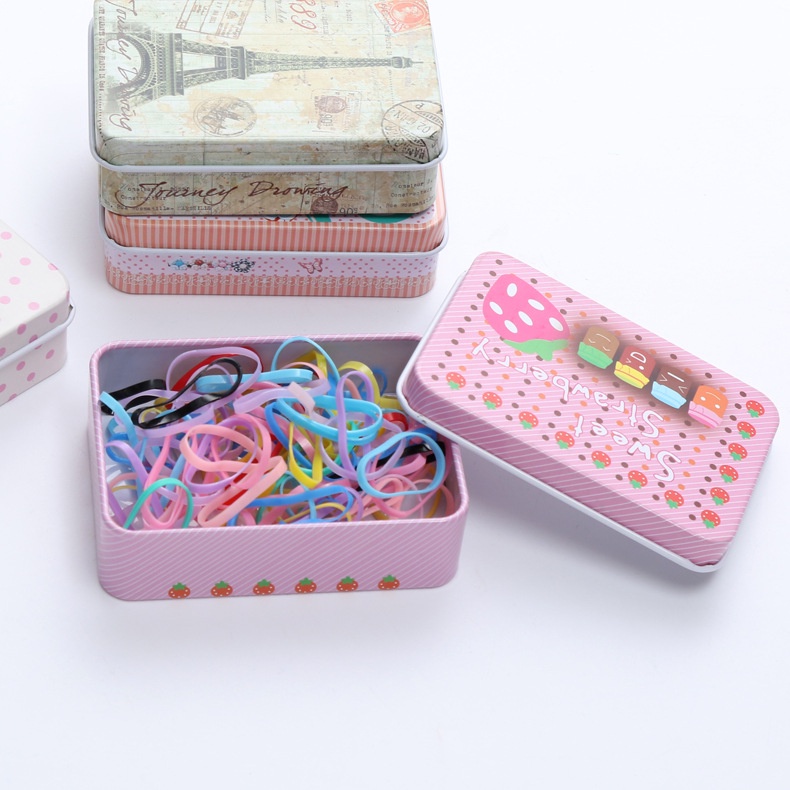 Hộp Thiếc Đựng Trang Sức Hình Chữ Nhật In Họa Tiết Hoạt Hình Kiểu Retro