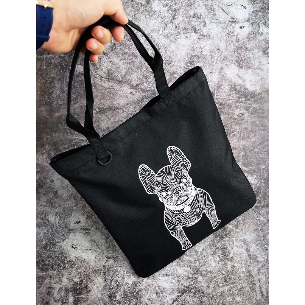 Túi Xách Chó Logo Shopper Bag Black B409