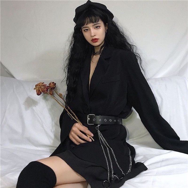 Pass áo blazer trơn kèm belt