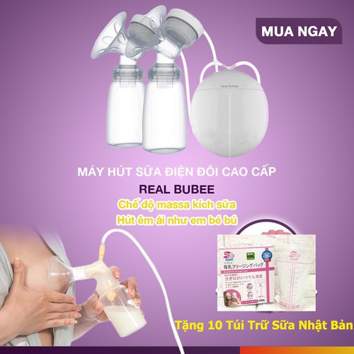 máy hút sữa điện đôi real bubee nhật bản an toàn tuyệt đối ,sản phẩm được sử dụng cho mẹ