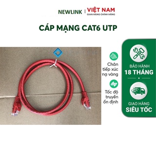 Dây nhảy patch cord cat6 1M 2M 3M 10M NEWLINK màu đỏ, đồng trần nguyên chất 1000mbps